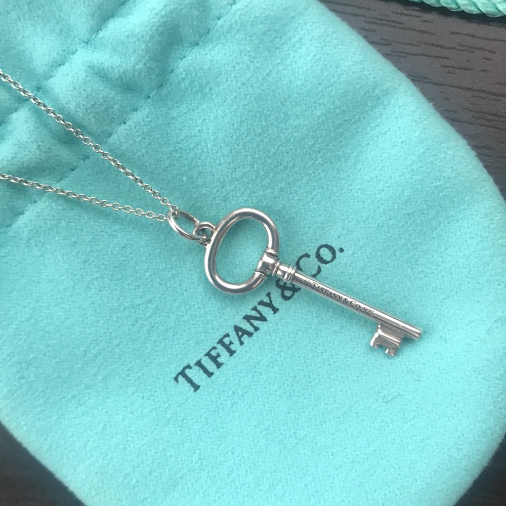 Tiffany Sterling Silver Oval Key Necklace